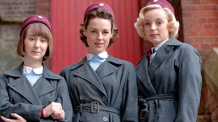 Hands-on women: Cynthia (Bryony Hannah), Jenny (Jessica Raine) and Trixie (Helen George).