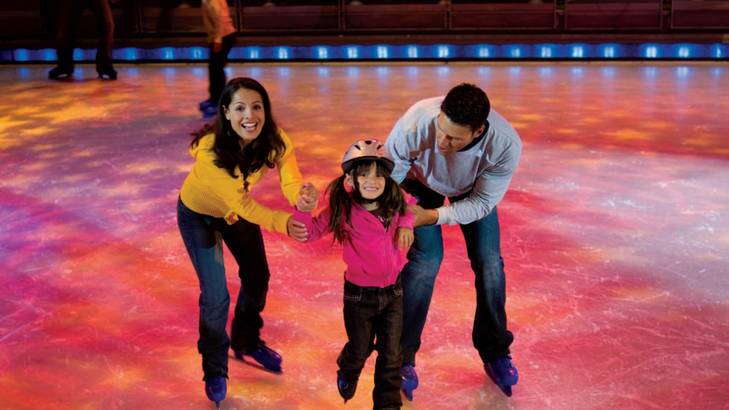Ice skating on board the Voyager.