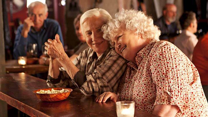 On the run ... Oscar winners Olympia Dukakis (left) and Brenda Fricker play ageing lovers battling to stay together in the face of ill-health in <em>Cloudburst</em>.