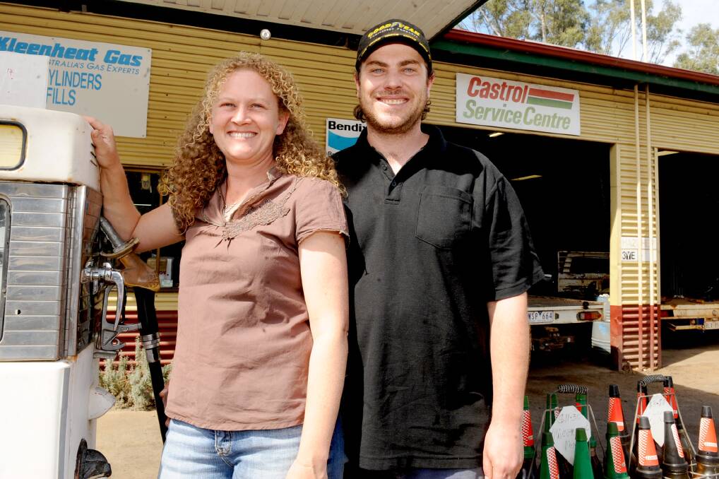 Marnie Baker and husband Nathan O'Brien moved to Harrow from Bayswater earlier this year to take over the Harrow Garage. Picture: SAMANTHA CAMARRI
