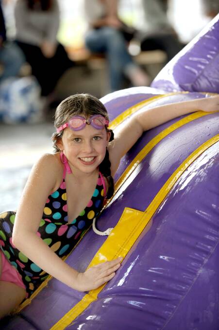 Jessica Taylor, 11, enjoyed the pool party at Horsham Aquatic Centre. Picture: EMMA COUTTS