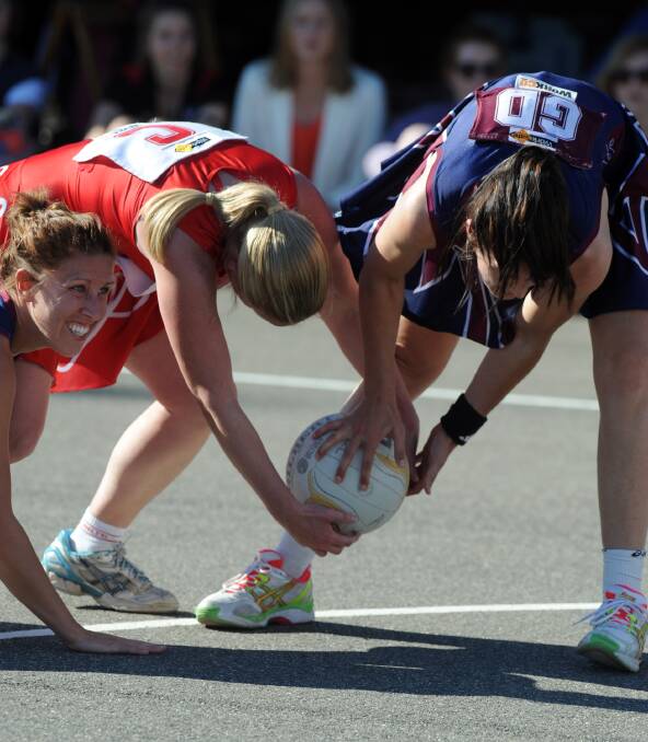 Netball action at the WNL grand final on Saturday. Picture: PAUL CARRACHER
