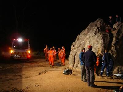 Teenager trapped in rock crevice