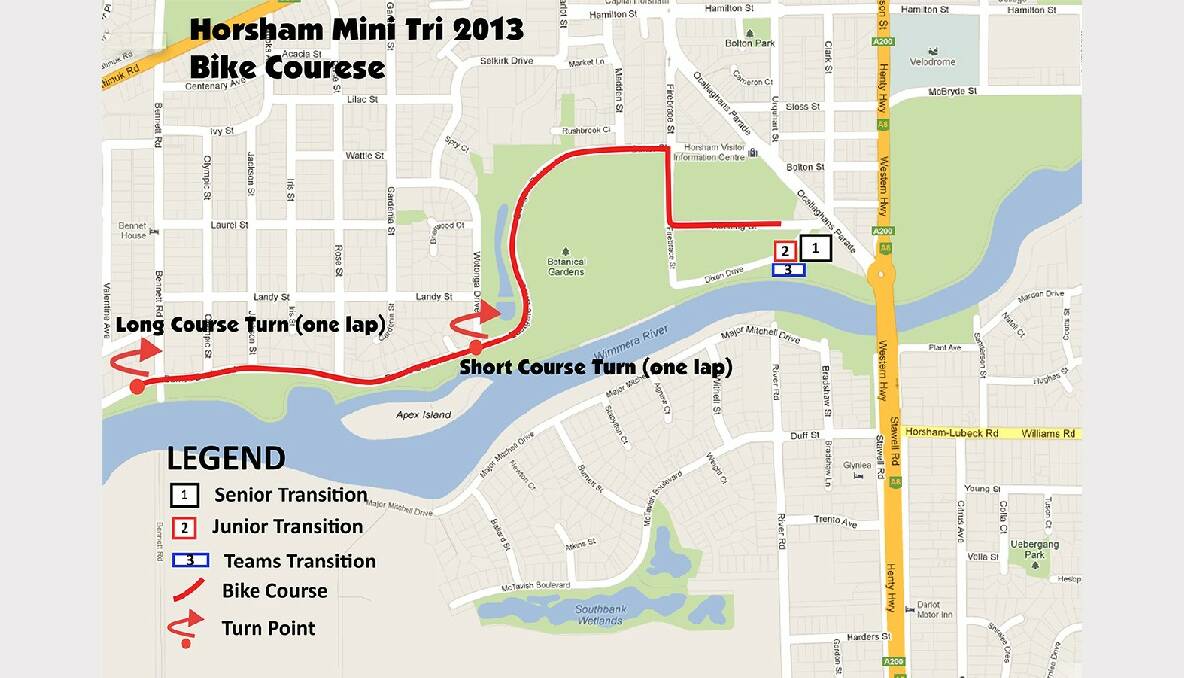 Horsham Mini Tri 2013 - bike course