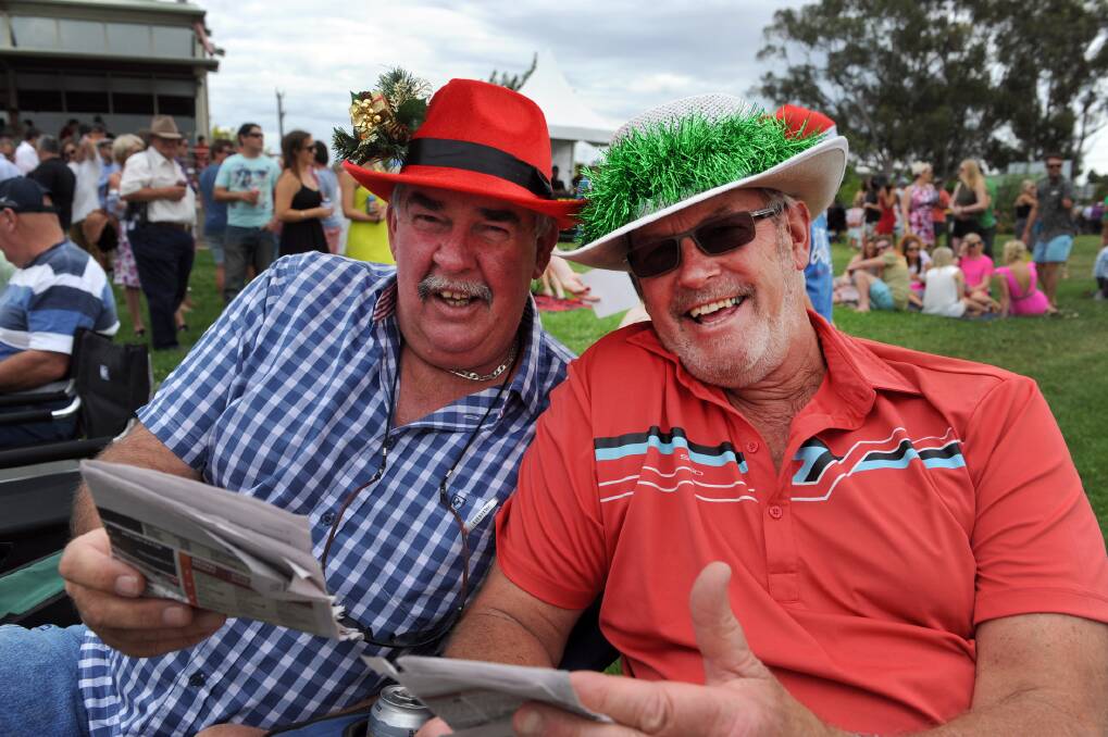 Kevin Walsh and Dick Burgess at Santa Day Races at Horsham. 
