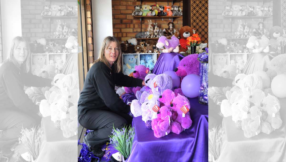Heather Harrison in the Horsham Florist window, decorated by Anne Andrea.