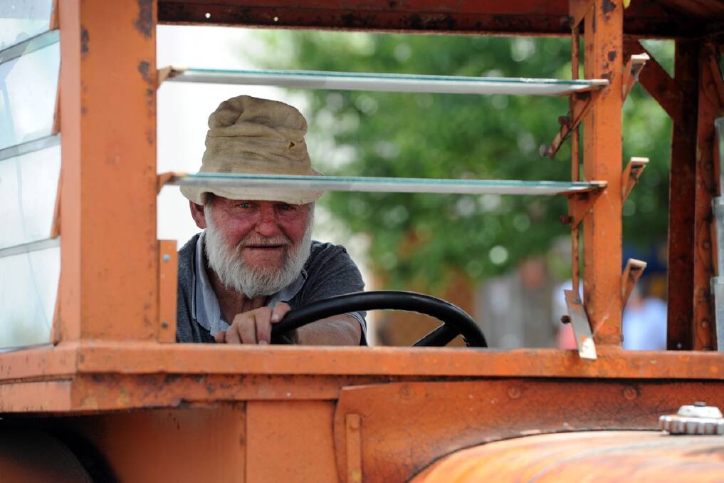 Bo Anton in old tractor at Edenhope's Henley on Lake Wallace parade. 