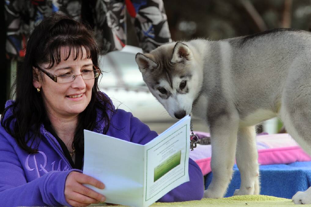 Michelle Schier, Hsm, with siberian husky Kira at Horsham Wimmera Kennel Club All Breeds Championship at Horsham Showgrounds. 