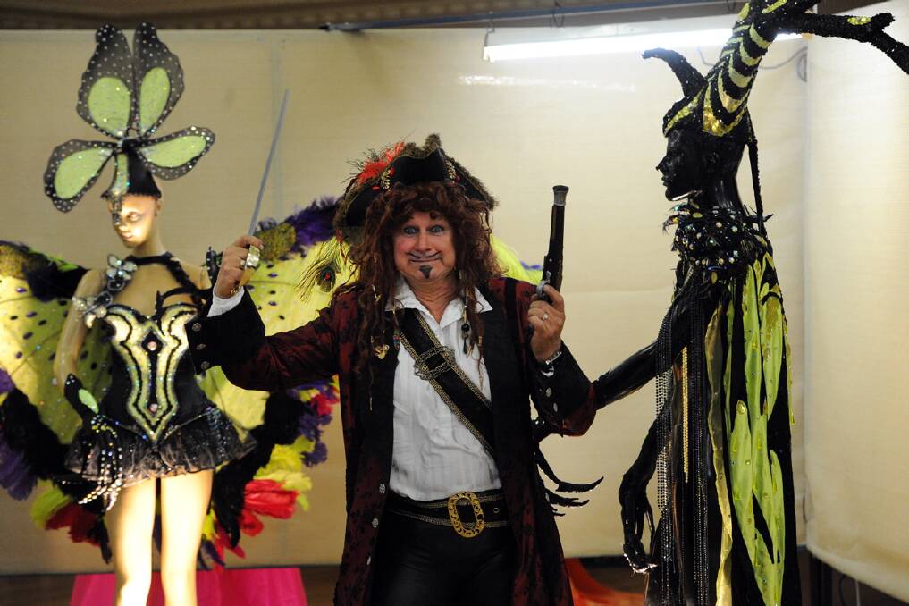 Kat Feldman dressed as Jack Sparrow. Award-winning haute couturier Hilary Willowsmith of Warracknabeal exhibit. 