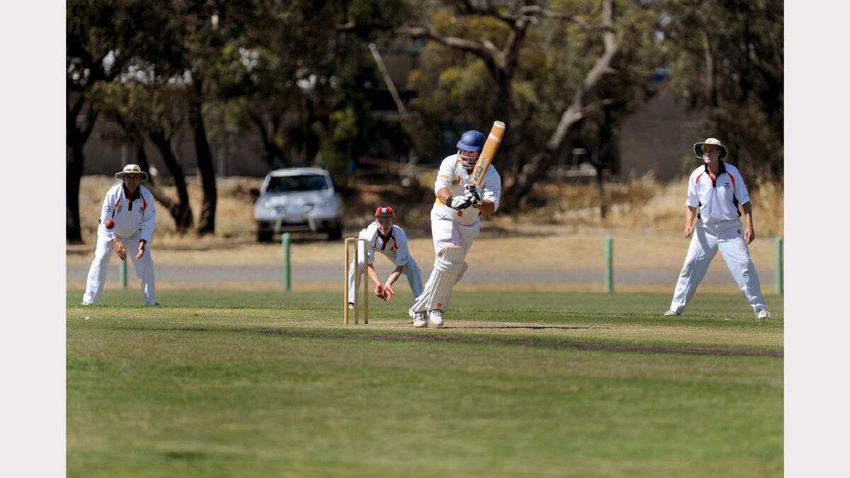 STANDING UP: Jason Pymer's five-wicket haul gave Jung Tigers an important victory at the weekend. He is pictured batting against Horsham Saints earlier this season. Picture: SAMANTHA CAMARRI