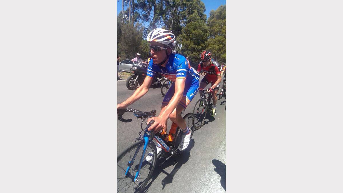 WORLD CLASS: Mark O'Brien rides just ahead of Australian champion Cadel Evans in Sunday's Cycling Australia Road National Championships. O'Brien has been selected for the Tour Down Under starting this weekend. Picture: CONTRIBUTED