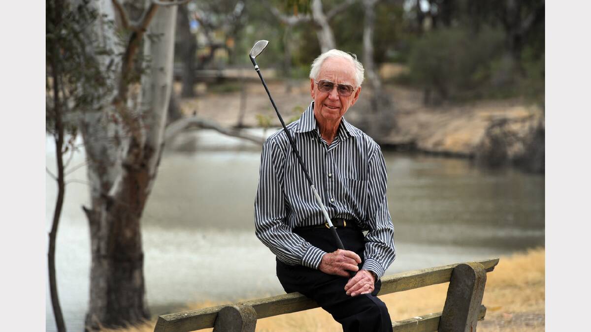 STILL GOING STRONG: Horsham's Jock Winter has no plans to give up golfing despite preparing to turn 90 on Boxing Day. Picture: PAUL CARRACHER