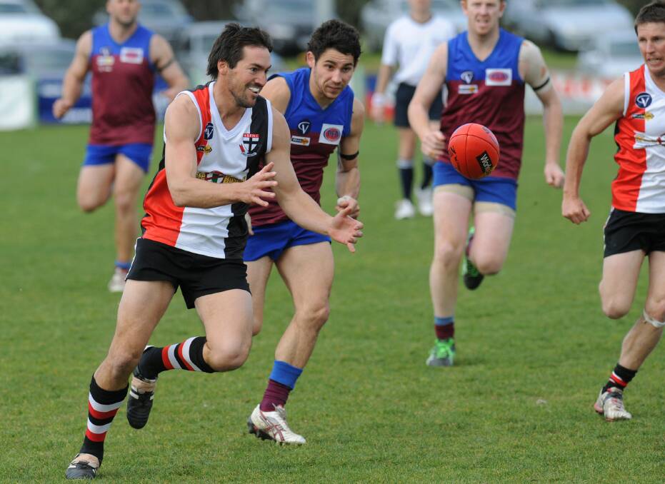Horsham Saints came within 20 points of Horsham Demons on Saturday in Wimmera Football League. Picture: PAUL CARRACHER