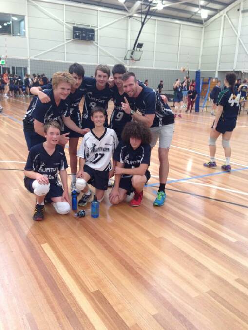 WINNERS: Murtoa College's year eight boys' volleyball team celebrates after winning gold at the Australian Schools Volleyball Cup in Melbourne. Picture: VOLLEYBALL HORSHAM