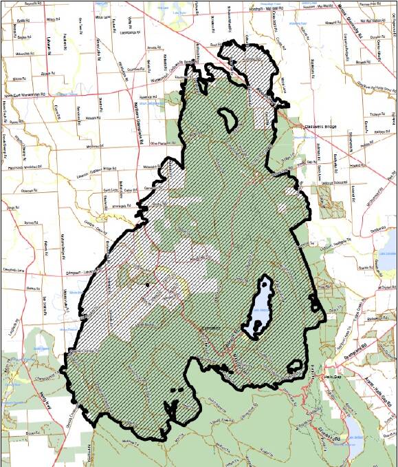 IN TOTAL: The map shows the extent of the northern Grampians fire, ignited by lightning on January 15. Picture: HORSHAM INCIDENT CONTROL CENTRE