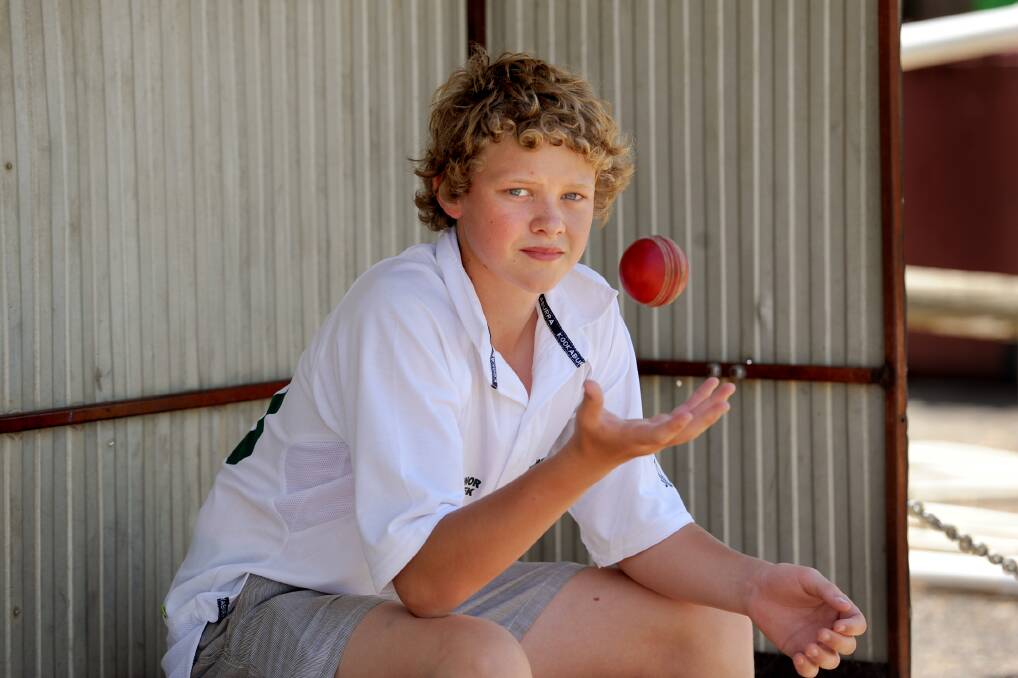 SOUTH WEST STAR: Lachie Hawkins shone for South West in yesterday’s under-15 Country Week cricket match against Portland in Horsham with a hat-trick. Picture: SAMANTHA CAMARRI
