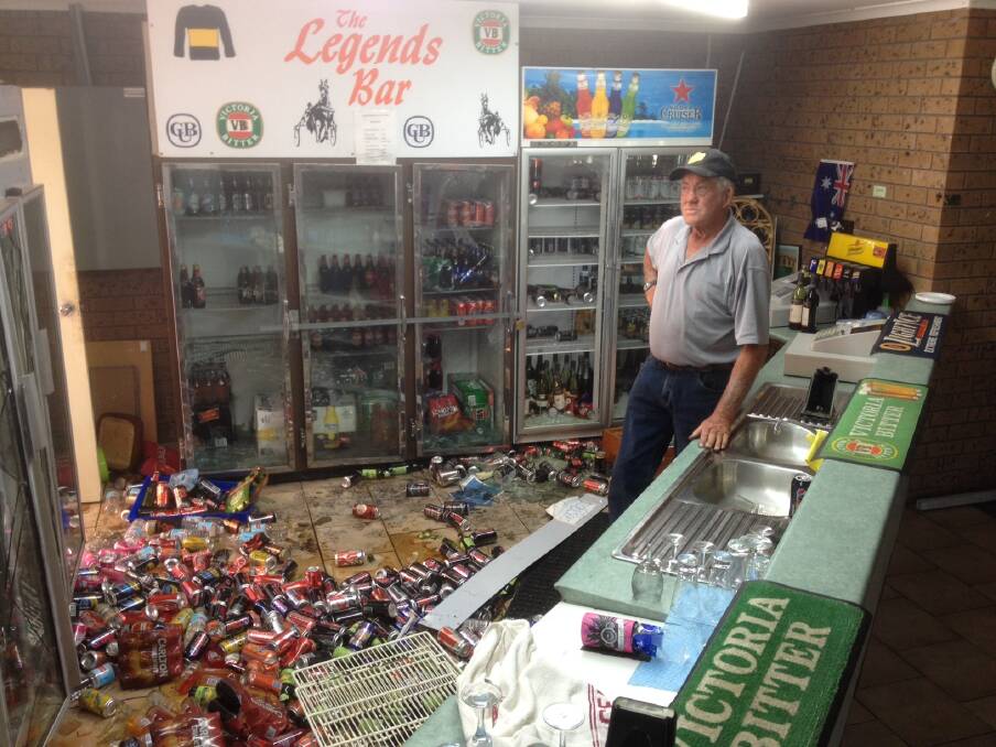 VANDAL: Ararat Harness Racing Club senior vice-president Bob Collins surveys the damage at the club after vandals broke in on Sunday. Picture: PAUL CARRACHER