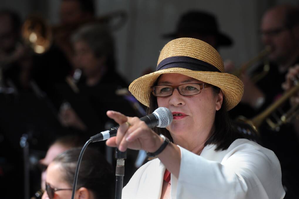 ENJOY RESPONSIBLY: Vocalist Cheryl Kelly performs with the Trax Big Band at the Grampians Jazz Festival at the weekend. Police breath tested more than 500 drivers in the Halls Gap area during the festival. Picture: PAUL CARRACHER