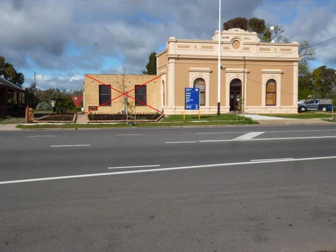 GOING, GOING: Demolition of an extension to Stawell’s old shire hall will start tomorrow. Picture: NORTHERN GRAMPIANS SHIRE COUNCIL
