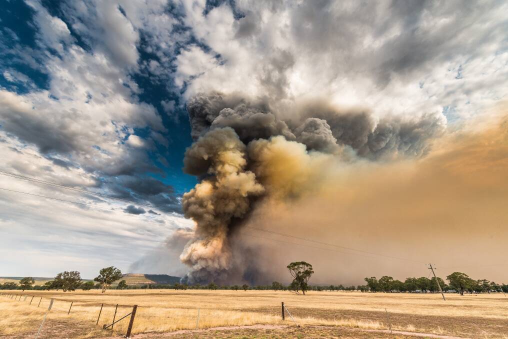 DAMAGE: A number of popular and historic tourist attractions have received substantial damage in the Grampians bushfire, as seen here from Laharum Recreation Reserve. Picture: LYNTON BROWN LANDSCAPES