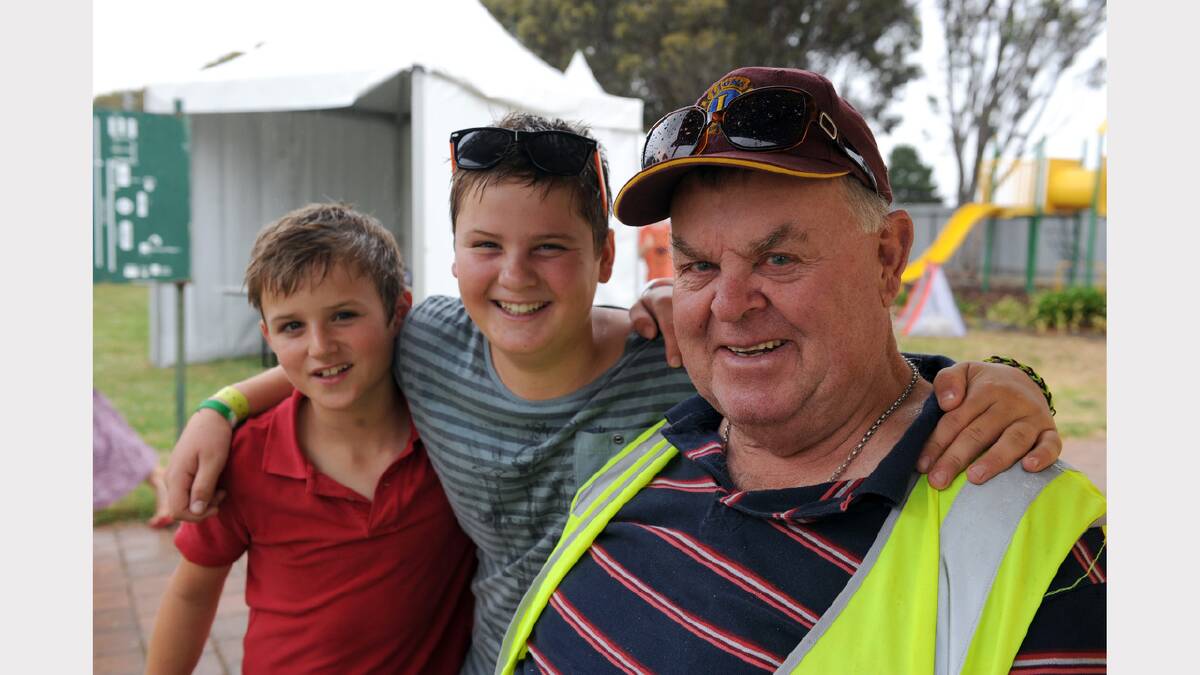 FUN AT THE RACES: Lloyd Baker, Riley Keel and Peter Janetzki at the Marma Cup on New Year's Day.