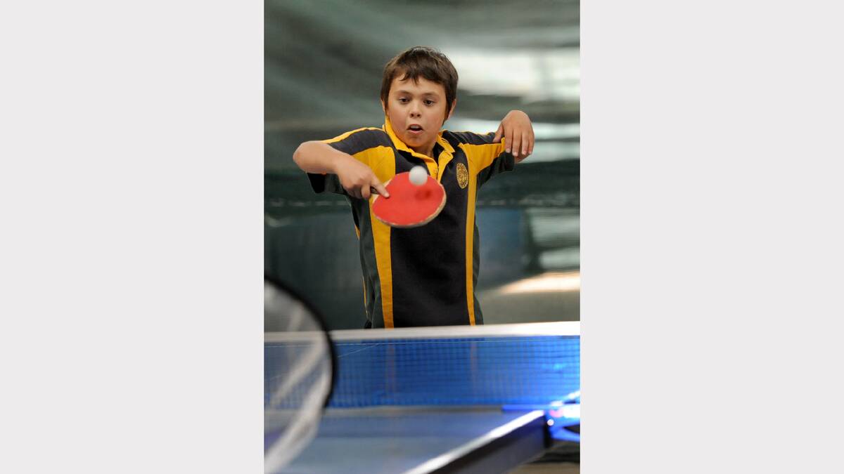 REFLEXES: Zane Petkovic shows his hand-eye co-ordination while playing table tennis.