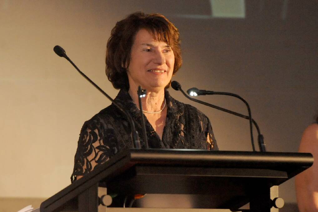Horsham's Sylvania Park owner June Liddy accepts the prestigious Business of the Year award. Picture: SAMANTHA CAMARRI