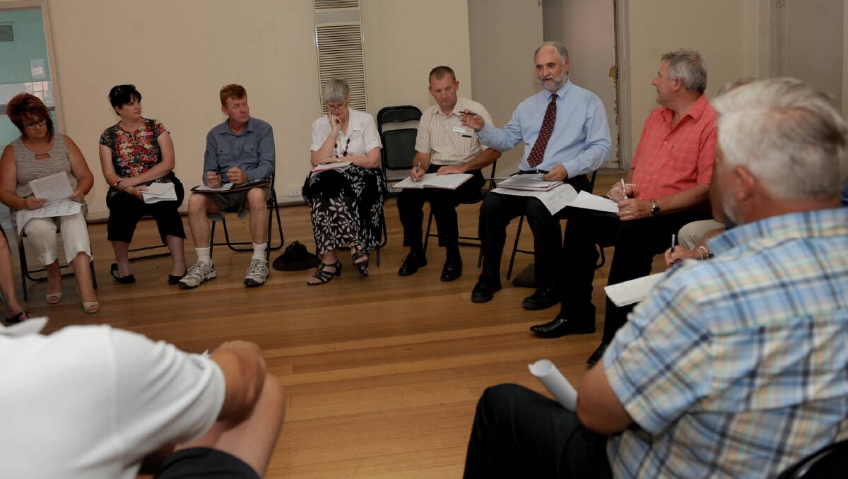 DEEP IN DISCUSSIONS: Traders from Pynsent and Wilson streets attend their first town hall site meeting with Horsham Rural City Council on Tuesday. Picture: SAMANTHA CAMARRI