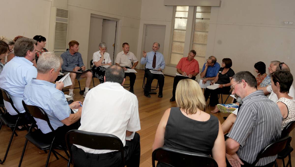 DEEP IN DISCUSSIONS: Traders from Pynsent and Wilson streets attend their first town hall site meeting with Horsham Rural City Council on Tuesday. Picture: SAMANTHA CAMARRI