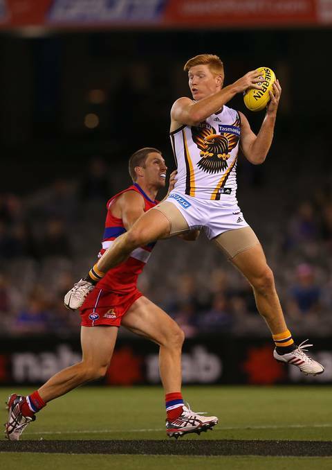 Kyle Cheney in action for Hawthorn in 2013. Picture: GETTY IMAGES
