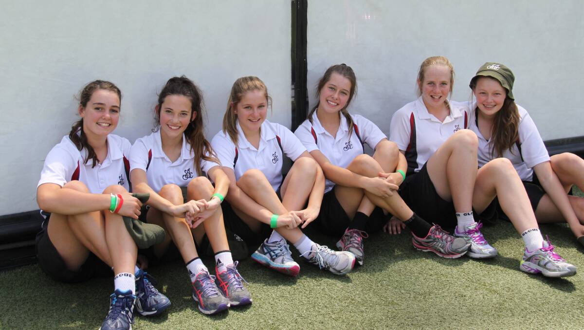 TAKING A BREAK: St Brigid’s year seven girls cricket team members Lily Bond, Shahna Broadbent, Olivia Nitschke, Ruby Wynne, Kathryn Hutchins and Naja Reid relax at the Melbourne Cricket Ground last week.