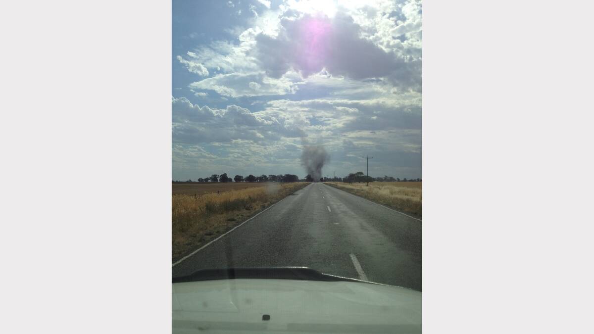 ASHY: The Murtoa fire, as captured from the Wimmera Highway.