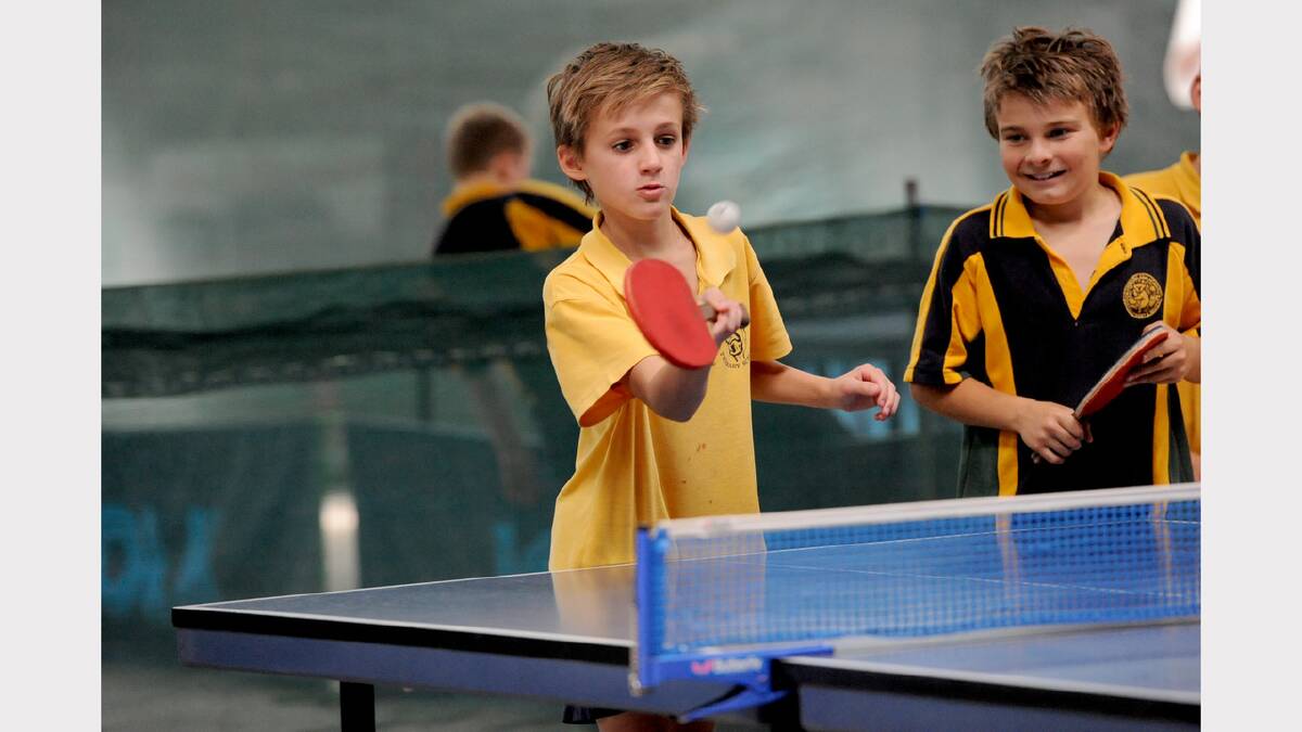 STRONG-WILLED: Horsham West Primary School student Will McCulloch concentrates while playing table tennis.