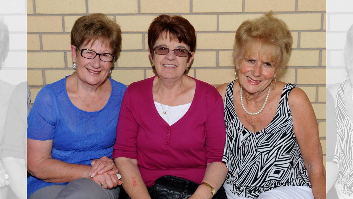 ALL SMILES: Mary Jakobi of Quantong and Val Decker and Dianne Lewis, both of Horsham, reflect of their past in Toolondo.