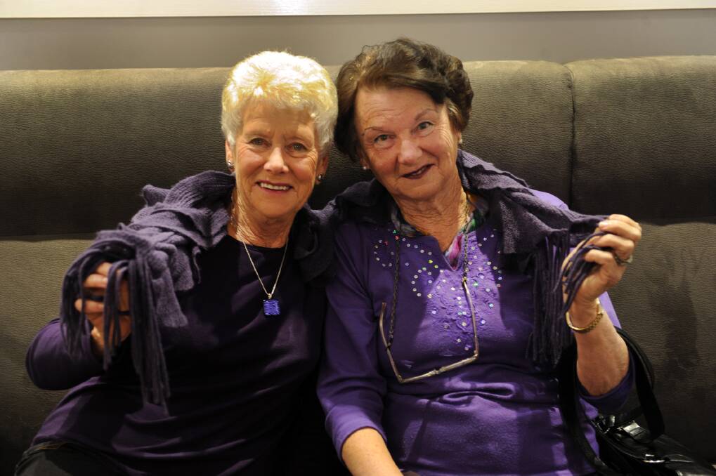 Nita Ingleton and Merlyne Phelan at a purple morning tea at Horsham RSL.