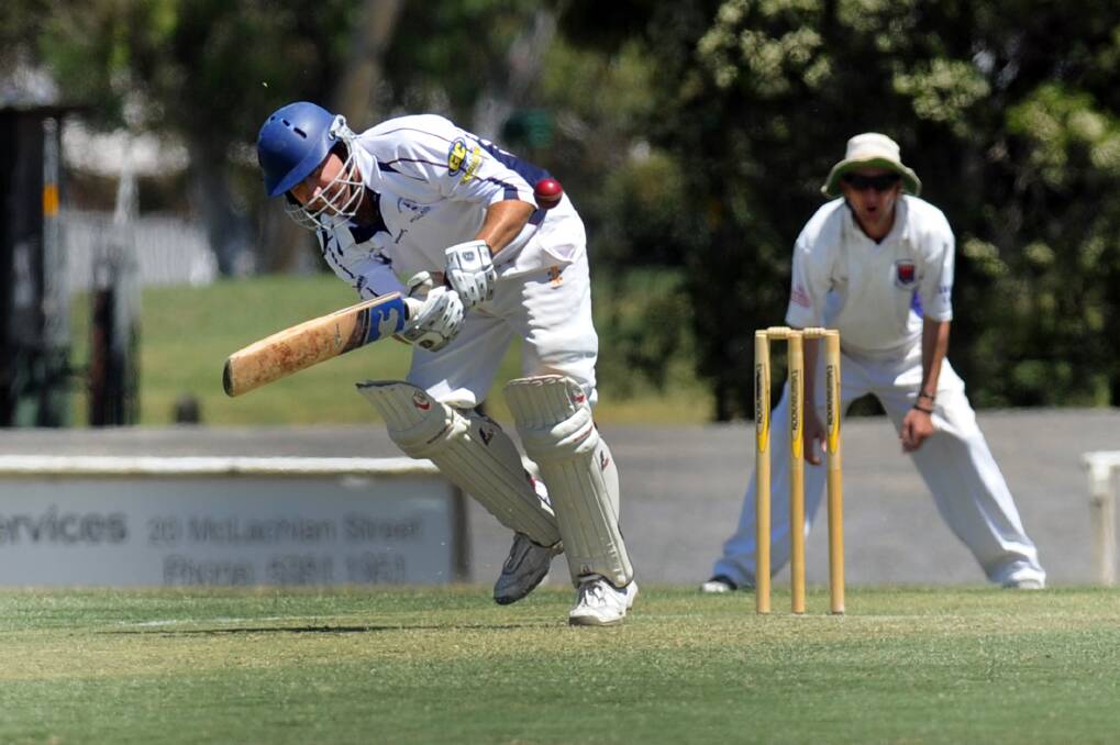 SHOT: Noradjuha-Toolondo’s Rowan Scott bats against Laharum at the weekend. The Bullants will take on Jung Tigers tomorrow night, while the Mountain Men meet Homers. Picture: PAUL CARRACHER