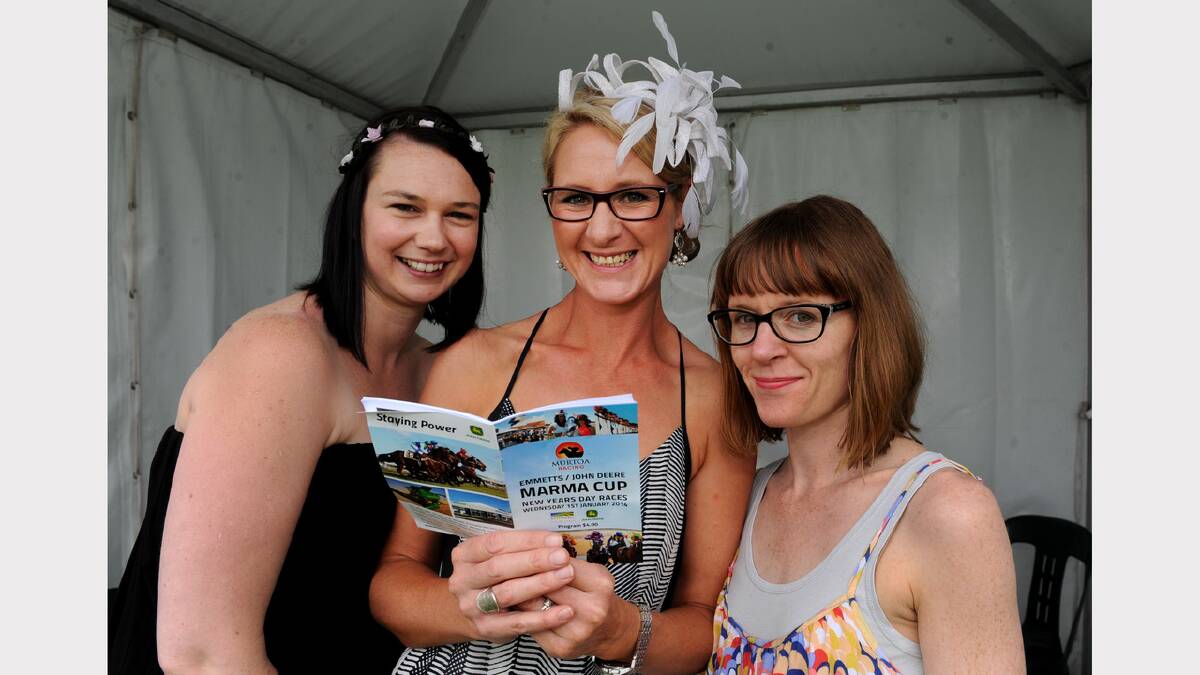 GOOD TIMES: Allyssa Wilson, Sophie Delahunty and Sarah Badelow at the Marma Cup at Murtoa on New Year's Day.