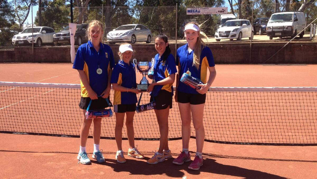 ACHIEVEMENT: The under-13 Wimmera girls team, which won the Foundation Cup last month. From left, Meghann Gordon, Jess McDonald, Steffi McDonald and Sacha McDonald. Steffi and Sacha will play for the Victorian regional state team in January’s Foundation Cup Interstate Challenge.