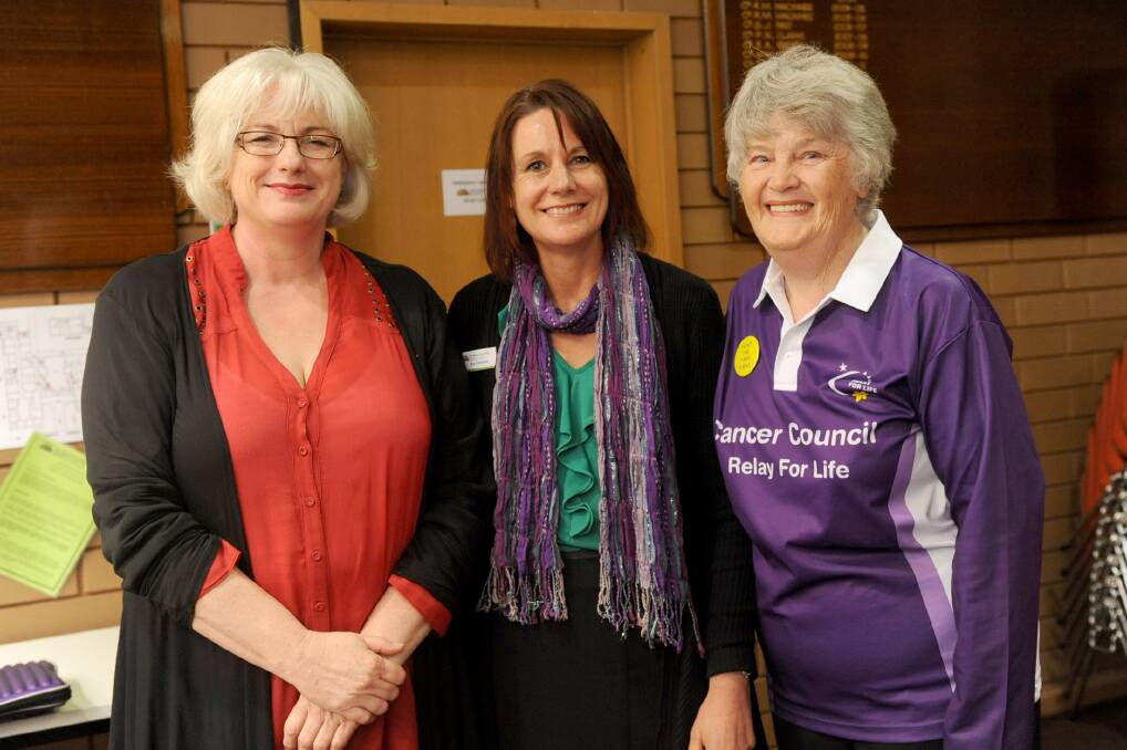 Wimmera Health Care Group oncology nurse practitioner Carmel O'Kane, Sue Frankham and Rene Vivian at a morning tea.