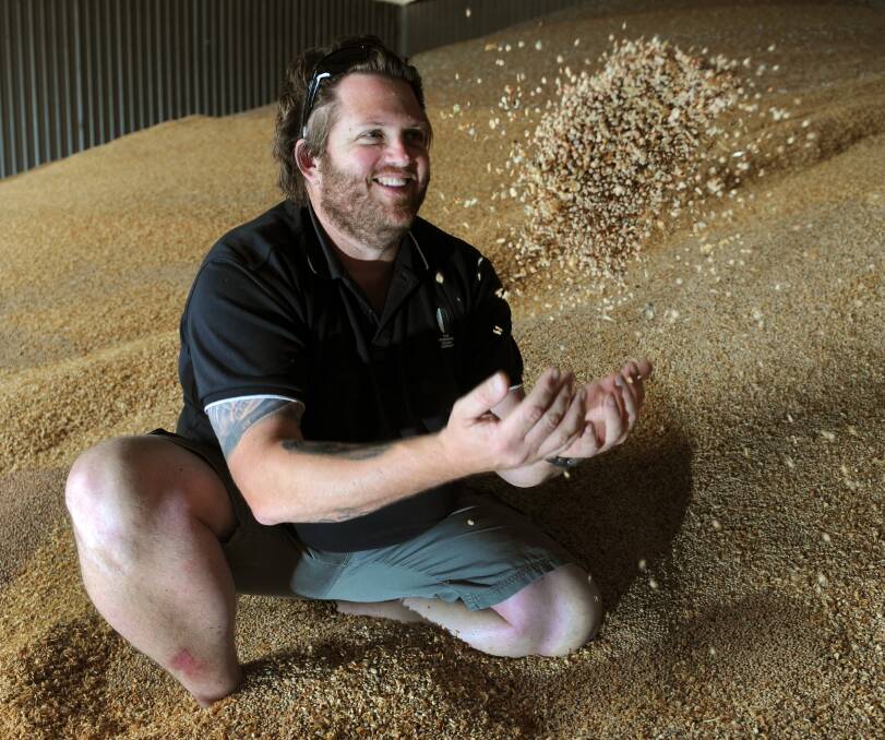 ON THE JOB: Chris O'Bryan with Flash Lentils at Wimmera Grain Company. Picture: PAUL CARRACHER