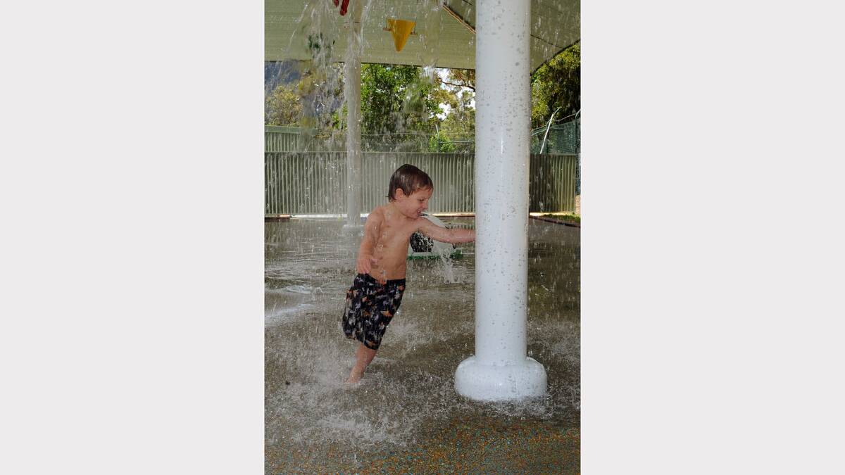 COOLING OFF: Henry Fitzpatrick, 4, enjoys a new children’s splash pad at Halls Gap swimming pool. Pictures: PAUL CARRACHER