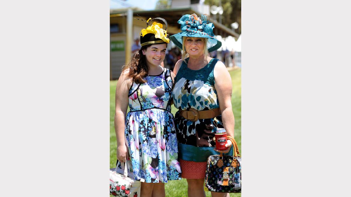 FAMILY TIME: Polly, 15, and her mum Debbie Marks, both of Millicent, at Nhill Cup.