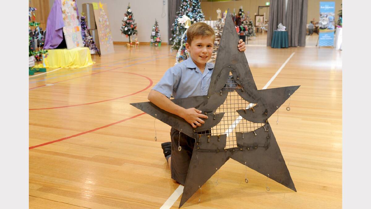 Jack Driller, 9 year 3, cut out and welded this tree himself. He won second prize in the childrens Christmas Craft section 