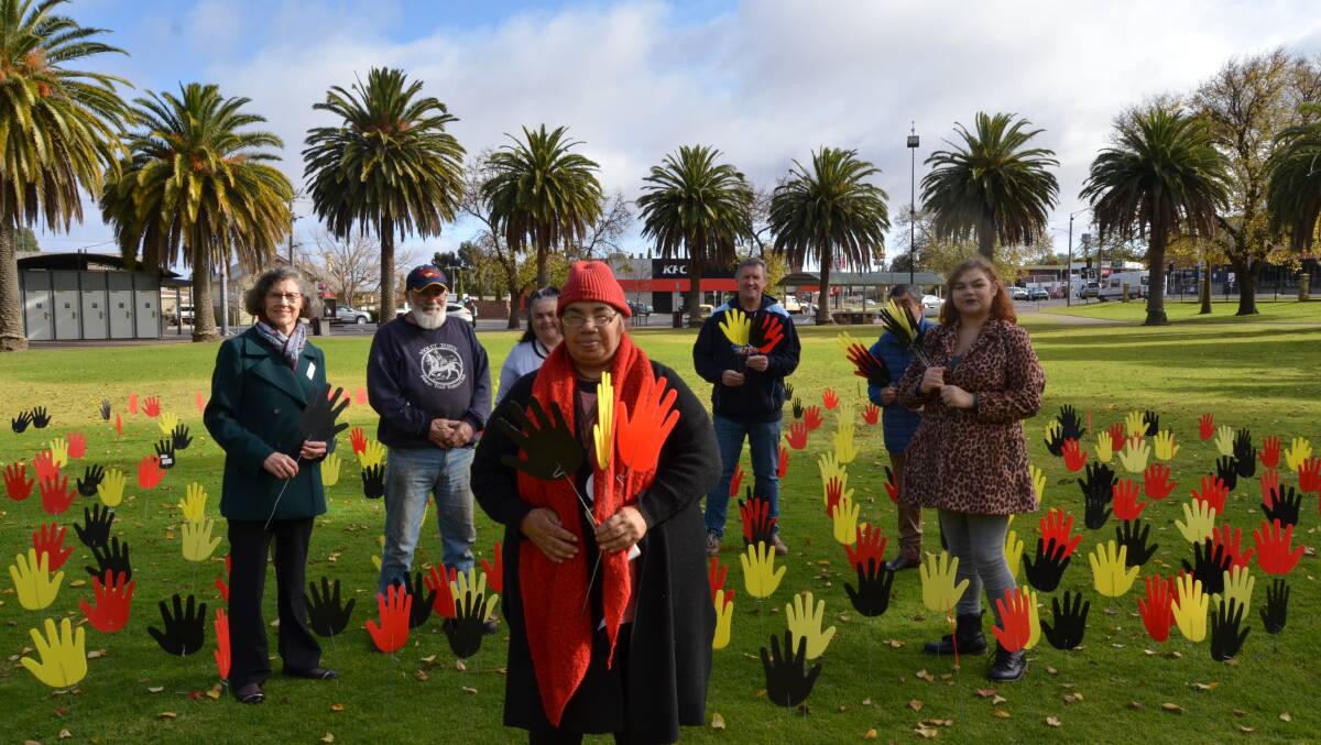 SEA OF HANDS: This event marked the start of National Reconciliation Week, symbolic of the community showing their support to the Aboriginal community. Picture: ALISON FOLETTA