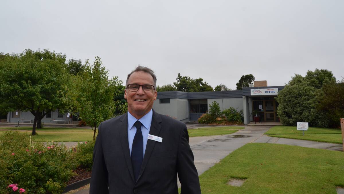 BE PATIENT: Horsham Primary School acting principal Jim O'Brien asks people to be aware of extra traffic due to back to school and to be patient. Picture: ALISON FOLETTA.