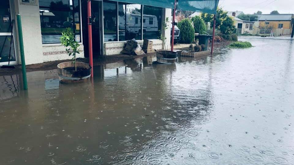 PAINFUL: Crombie Street, Rupanyup where water was up to people's knees in some parts. Picture: ALISON FOLETTA. 