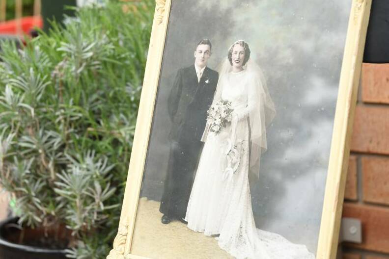 MARRIAGE: The couple on their wedding day in 1951. Picture: MATT CURRILL