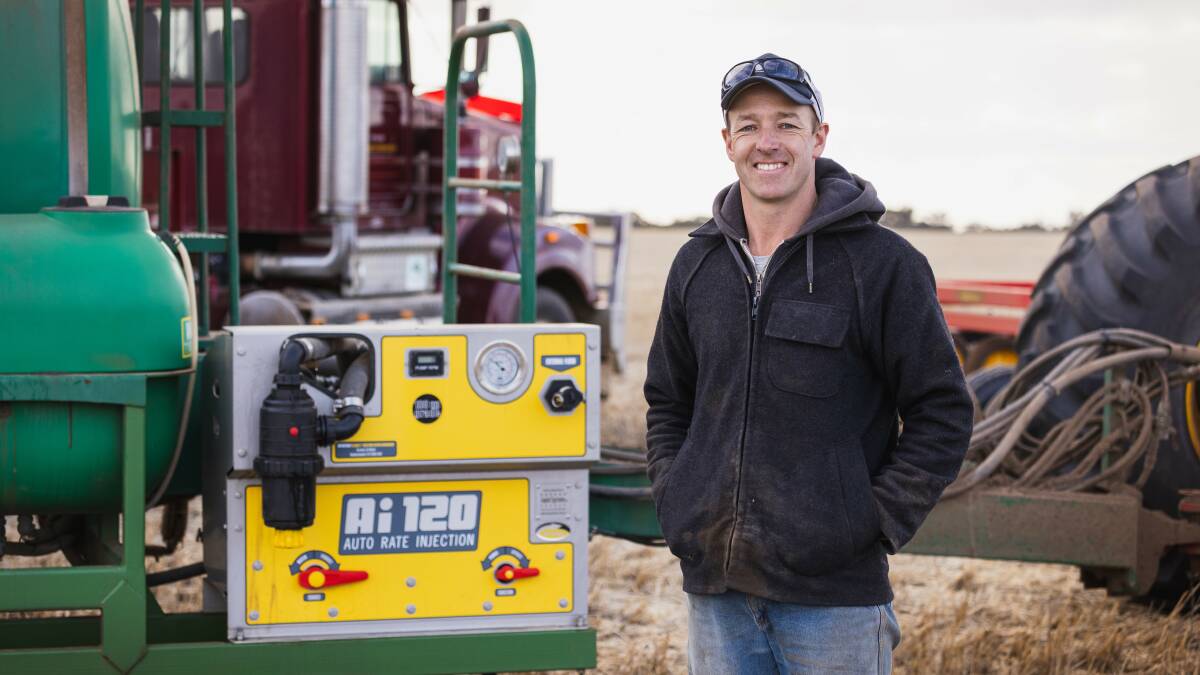 SWITCH: Kellalac farmer Shannon Byron said his new liquid system has improved crop growth right from the start of the season. Picture: CONTRIBUTED