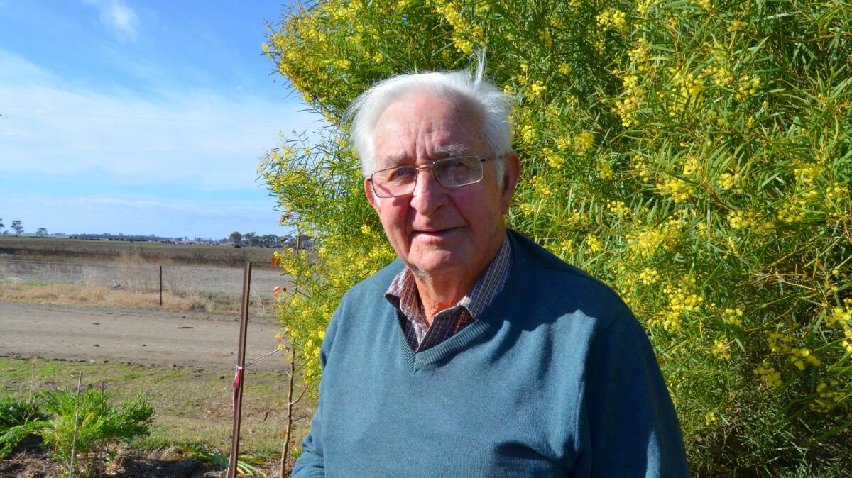 FARM LIFE: Lance Netherway in his yard. He has lived in Quantong all his 80 years and is only just slowing down now. Picture: ALISON FOLETTA