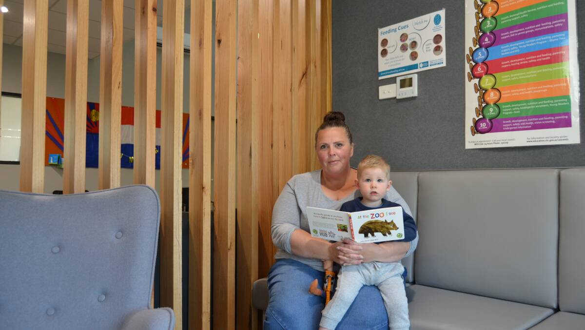 SAFE SPACE: Mum Cassandra Balsdon with her son Miller Grimble, 2 in the feeding space at the Kalkee Road Childrens and Community Hub. Picture: ALISON FOLETTA.